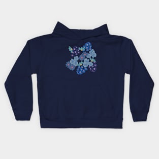 Blue Floral Design Kids Hoodie